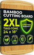 GREENER CHEF 24 Inch Bamboo Cutting Board with Lifetime Replacement - 2XL