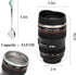 Camera Lens Coffee Mug, Stainless Steel Travel Cup with Lid and Spoon, Cool Gift for Photographers