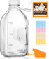 LOSANJI 64 Oz Glass Milk Bottles with Nut Milk Bag & Pour Spout