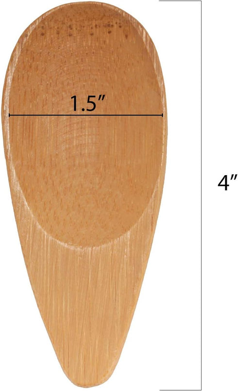 BambooMN Small Solid Bamboo Oval Scoop, 4", 30pcs