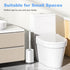 HAMITOR Toilet Bowl Brush Holder Set, Curved Design Holder for Deep Cleaning, Compact Scrubber for Small Spaces