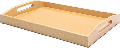 YACEYACE Serving Tray for Ottoman, 13.7"x8.6"x2" Small Bamboo Serving Tray with Handles, Trays