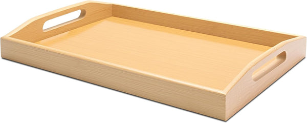 YACEYACE Serving Tray for Ottoman, 13.7"x8.6"x2" Small Bamboo Serving Tray with Handles, Trays