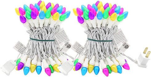 Easter String Lights, Multi Color Pastel Christmas Lights with White Wire, 2