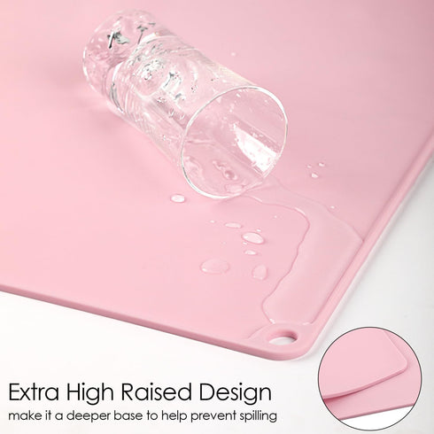 Clean(1Pack 19.7" 15.7") Pink Toddler Placemat-Non Slip Placemat for Girl Baby, Portable Food Mat Reusable Placemats
