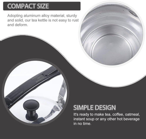 Baluue Metal Teapot, Whistling Water Jug, Stovetop Kettle, Aluminum Alloy Coffee Kettle, Wear-Resistant Kitchen