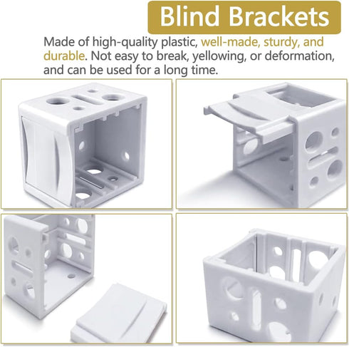 Mini Blind Brackets 1 Inch Window Blind Brackets for Headrail Holder, White (2 pcs)