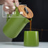 22oz DHPO Ceramic French Press Coffee Maker, Single Serve Coffee Press with Walnut Wood Lid, Lead-Free, Food Grade