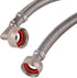 Eastman Washing Machine Connector, Pack of 2, 3/4 Inch FHT Connection, 5 Foot Braided Stainless Steel Hoses