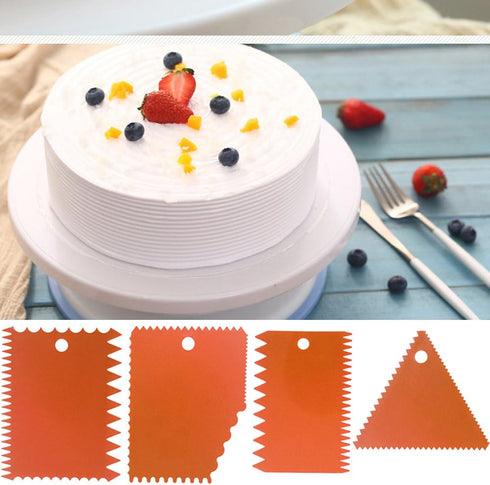 DaKuan Cake Scraper Smoother Tool Set - 12 pcs Cake Smoothing Cutter Plate Tool Combo, Cake Icing Scrapper