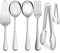 XEVOM 6-Piece Stainless Steel Serving Utensil Set, Includes Serving Spoon, Fork, Slotted Spoon, and Tongs