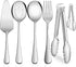 XEVOM 6-Piece Stainless Steel Serving Utensil Set, Includes Serving Spoon, Fork, Slotted Spoon, and Tongs