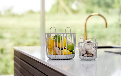 Zone Denmark Inu Basket - Basket with Handles Crafted from Metal - with sleek and sturdy design - Stylish and Functional Storage for Kitchen, Bathroom, Children's Room, and Home Office- (Small)