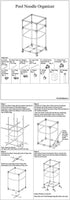 Essentially Yours Rolling Pool Noodle Storage Organizer Bin, Standard Noodle Holder (25.4" W x 26" L x 40.5" H),