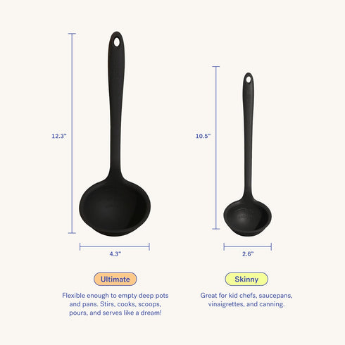 GIR: Get It Right Silicone Soup Ladle - Gray 3/4 Cup, Heat Resistant Up to 425°F, Precision Pour Edge, Dishwasher Safe