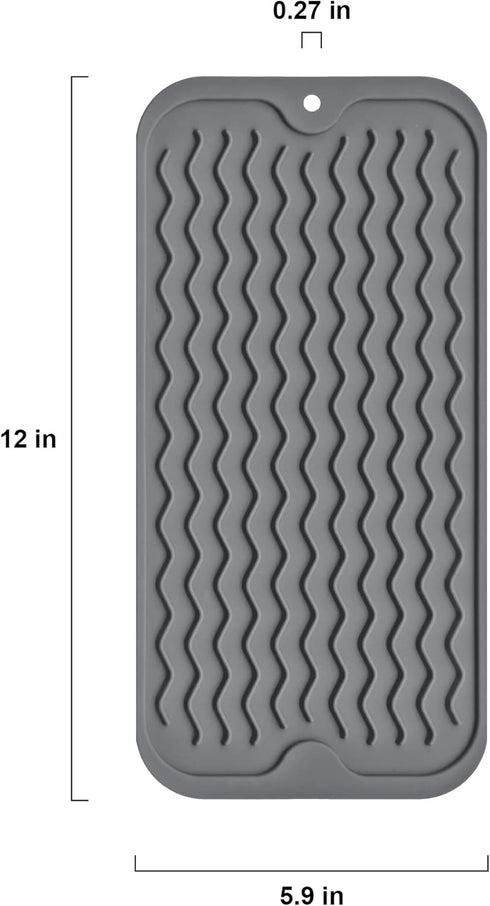 Silicone Dish Drying Mat, Non-Slip Easy Clean Sink Mat, Large Heat-resistant Dish Drainer for Kitchen Counter
