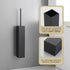 2 3M Toilet Brush and Holder Wall Mounted, Black Aluminum with Replaceable Heads, Bathroom Toilet Brush, Drill