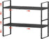 2Pack Expandable Cabinet Shelf Organizers, Stackable Metal Shelves Extender for Kitchen Countertop