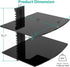 2 17.6lbs (CS202B), 2-Shelf, WALI Floating TV Shelf, Tier Glass Projector Shelf for DVD Players, Routers, Game