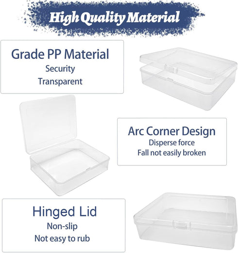 Goiio 6 Pcs Mini Plastic Storage Containers Box with Lid for Collecting Small Items, Beads, and Crafts