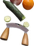 Mezzaluna Chopper Rocking Knife with Sharp Blades, ULU Knife for Veggie Rocker, Pizza Cutter, Kale Herbs Chopper &