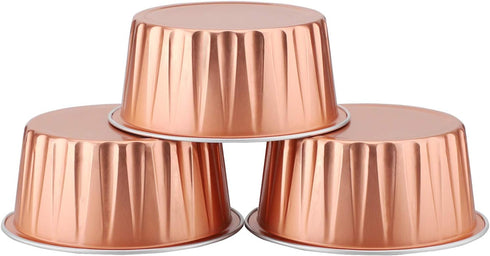 EUSOAR 30pcs Disposable Ramekins with Lids, 5oz Aluminum Foil Muffin Liners, Cupcake Baking Cups, Creme Brulee Holders
