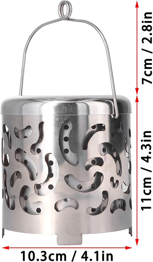 Portable Stainless Steel Camping Heater, Small Propane Butane Candle Tent Heater, Emergency Heater (Silver)
