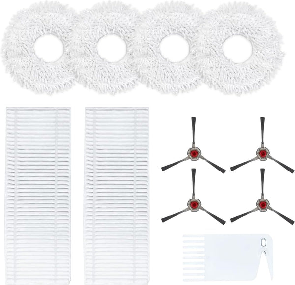 Replacement Parts for Yeedi Mop Station Robot Cleaner, X4 Mop, X4 Side Brush, X2 Filter (10)