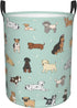 Cute Puppy Dog Round Laundry Hamper Storage Basket for Toys and Clothes Organizer, 62L