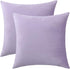 Jeneoo Comfy Soft Thick Velvet Throw Pillow Covers, 2 Pieces Decorative Solid Square Cushion Cases (Lavender, 16 x 16)
