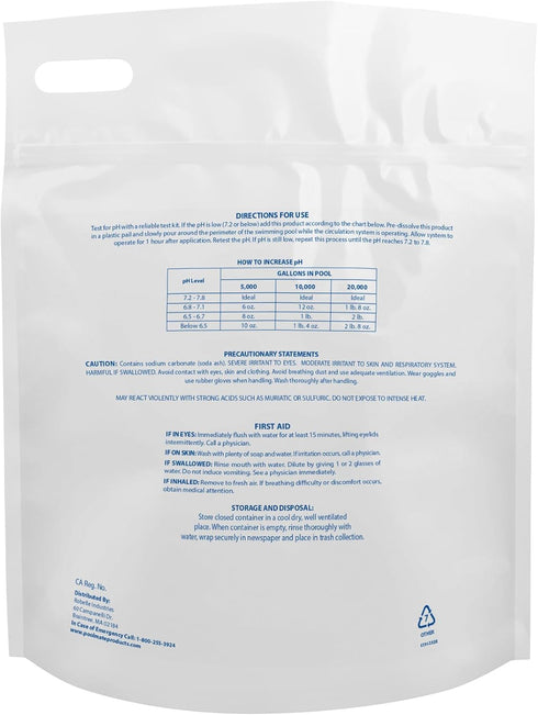 10-Pounds 100% Pool Mate Premium pH Up for Pools, Sodium Carbonate