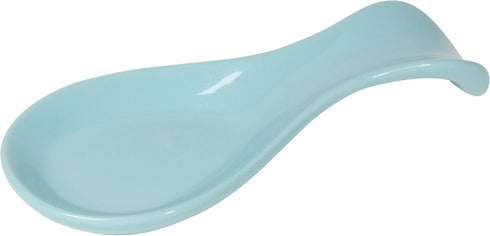 Now Designs Eggshell Blue Curved Stoneware Spoon Rest, 3.5x7.75 in
