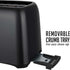 OVENTE Electric 2 Slice Toaster Machine with 6-Shade Toast Settings, 700W Power, Black TP2210B