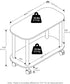 2-Tier Furinno Turn-N-Tube Side Table, Oval Sofa End Table with Wheels, Toolless Assembly Night Stand, Bedside Table