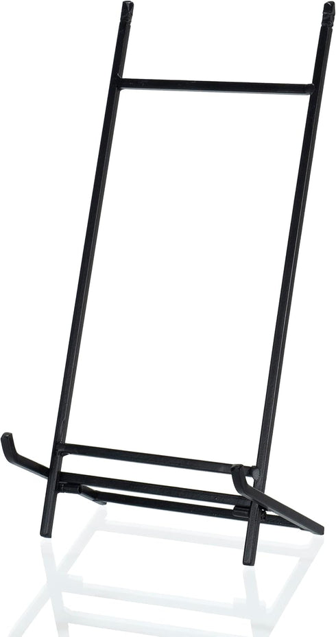 Red Co. 12” Tall Decorative Modern Metal Plate Stand and Art Holder Easel in Black Finish