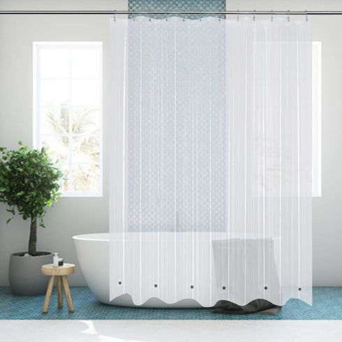 Mrs Awesome Long Shower Curtain Liner, 72 x 78 inch, Heavy Duty PEVA Plastic, Waterproof, Clear with 6 Magnets