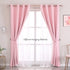 2 52x84 Inches Pink Blackout Curtains with Sheer Overlay, Panels, Thermal Insulated & Soundproof, Lace Trim