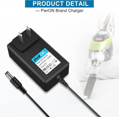 PwrON AC Adapter 18V for Bissell Bolt 14.4V Lithium Battery Max Pet Hair Eraser, 1954 2133 Series, 1610368, 1608660,