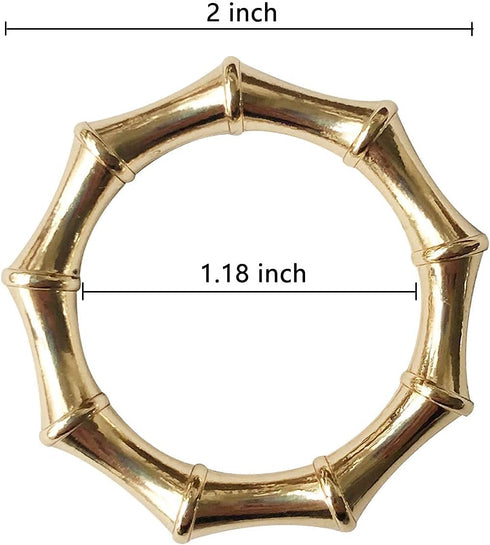 Napkin Rings Set of 6, Bamboo Knuckles Style Gold Napkin Holder for Table Decoration, Wedding, Family Dinner,