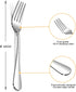 SANTUO Stainless Steel Dinner Forks Set - 12PCS Salad Forks Silverware with Round Handle, Dishwasher Safe