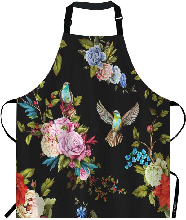 EKOBLA Strawberry Aprons, Watercolor Hand Drawn Beautiful Fruit Spring Apron