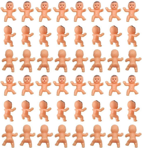 Mini Plastic Babies for Party Favor Decor - Baby Shower Party Game Ice Cube Game (1" 60pcs, Latin)