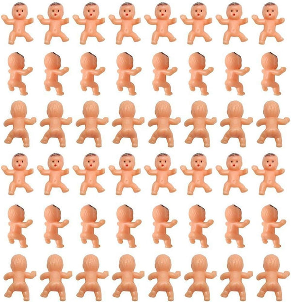 Mini Plastic Babies for Party Favor Decor - Baby Shower Party Game Ice Cube Game (1" 60pcs, Latin)