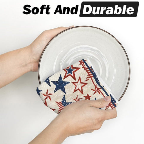 4th 18x26 Inch Set 2 Artoid Mode Strip-Shaped America Stars Patriotic of July Kitchen Towels Dish Towels, Memorial Day
