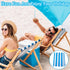 44.49x17 1.5mm GORGECRAFT Beach Sling Chair Replacement Canvas Thick Blue and White Stripes Patio Sling Chairs Cloth