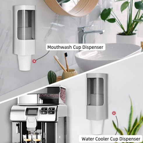 Cup Dispenser, Pull Type Water Cooler Cup Holder for 3oz-5oz Small Cups, Wall Mount Bathroom Disposable Mouthwash