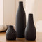 Mksuuoa Decorative Flower Vase Set of 3 - Modern Boho Style Black Vases,