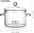 ERINGOGO 1900ML Glass Saucepan with Lid, Heat-Resistant Simmer Pot for Pasta, Soup, Milk, Baby Food