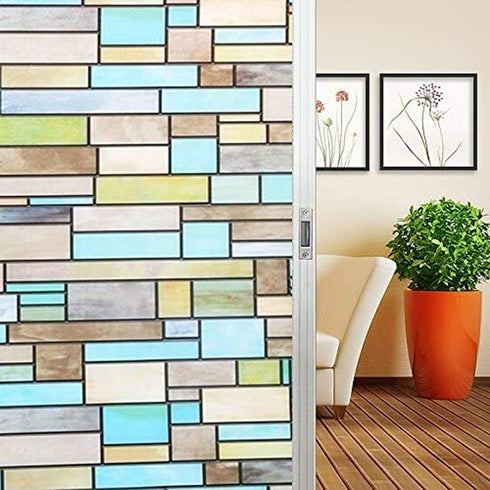 Niviy Privacy Window Film, Non-Adhesive Removable Static Cling Glass Film for Home Kitchen Office