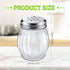 24 6 Hotop Pcs Cheese Parmesan Shaker with Perforated Top, Ounce Glass Spices Shaker with Slotted Stainless Steel Top